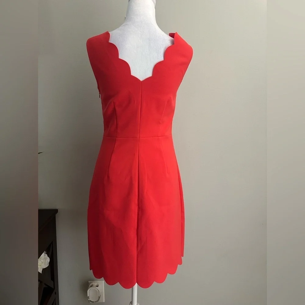 NWT J Crew Scalloped Hem Dress Professional Business Sheath Dress Size 0 Coral